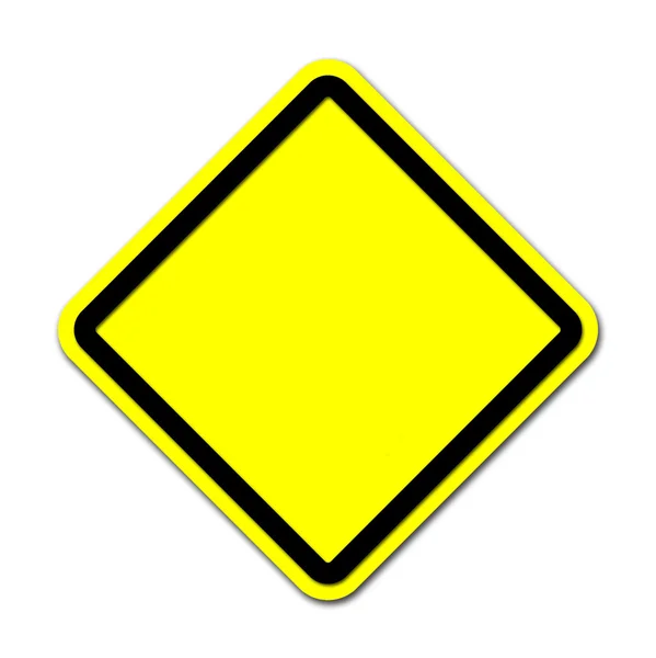 Yellow blank sign on white — Stock Photo, Image