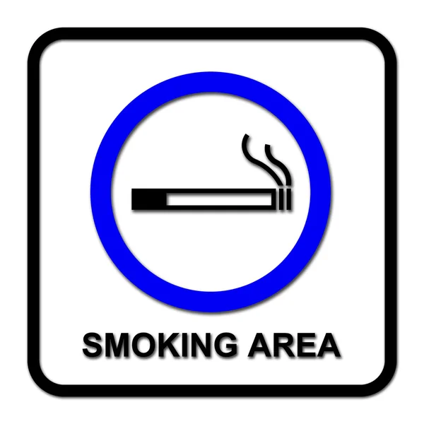 Smoking area sign on white — Stock Photo, Image