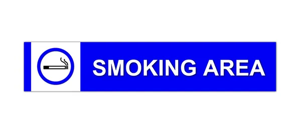 Cartel de área de fumadores en blanco — Foto de Stock