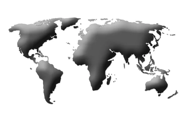 白い背景の世界地図 — ストック写真