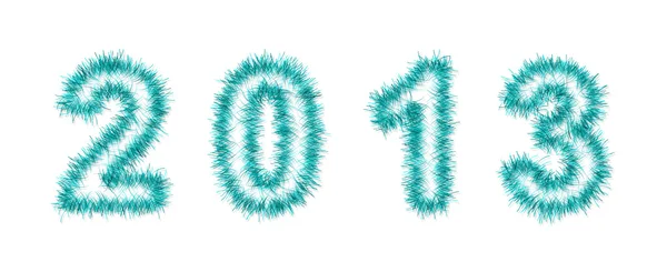 Oropel azul claro formando 2013 número de año —  Fotos de Stock