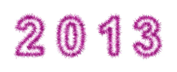 Pink tinsel forming 2013 year number — Stock Photo, Image
