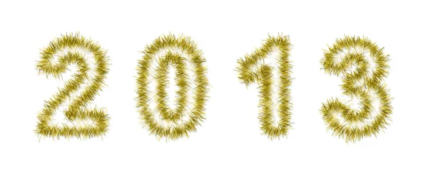 Yellow tinsel forming 2013 year number — Stock Photo, Image