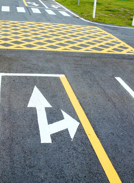 small road and traffic markings