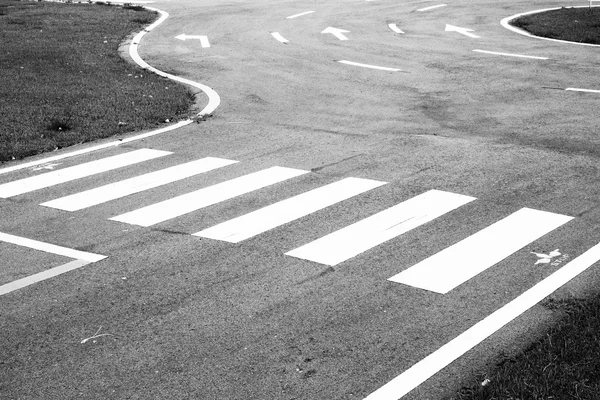 Zebra way on the asphalt road surface — Stock Photo, Image