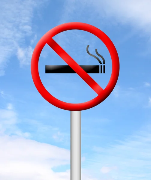3D no smoking sign with blue sky — Stock Photo, Image