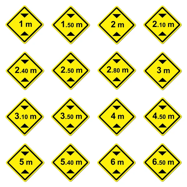 16 señal de tráfico de limitación de altura —  Fotos de Stock