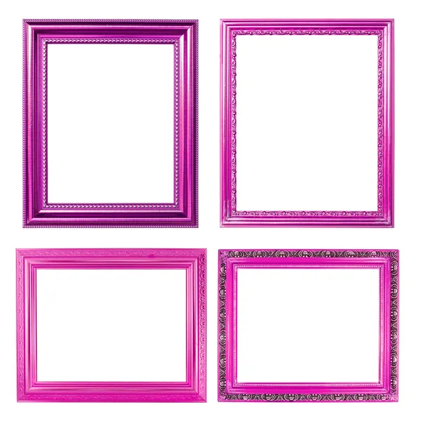 4 marco rosa sobre blanco —  Fotos de Stock