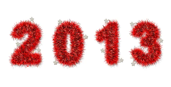 Red tinsel forming 2013 year number — Stock Photo, Image