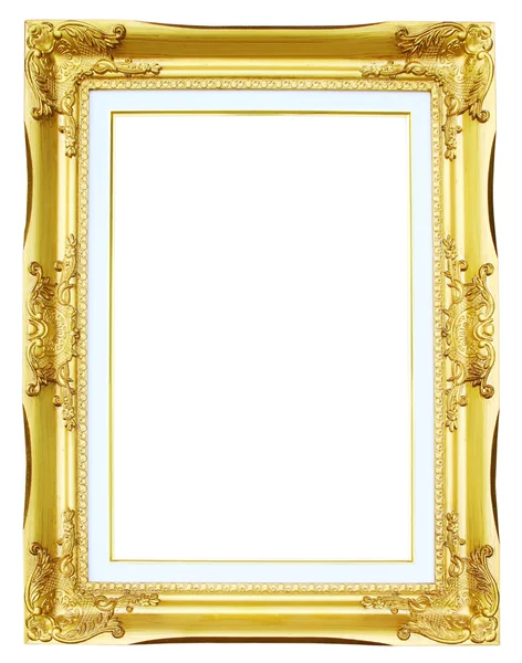 Immagine cornice dorata su bianco — Foto Stock