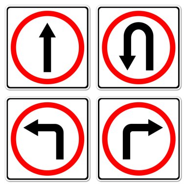 4 kırmızı daire trafik işaretleri