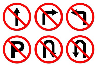6 kırmızı daire trafik işareti yapmak