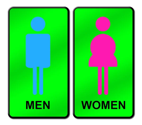 彩色的男人与女人厕所标志 — 图库照片