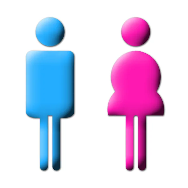 3D colored male and female sign — Stock Photo, Image