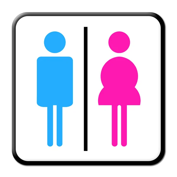 Gekleurde Man & vrouw toilet teken — Stockfoto