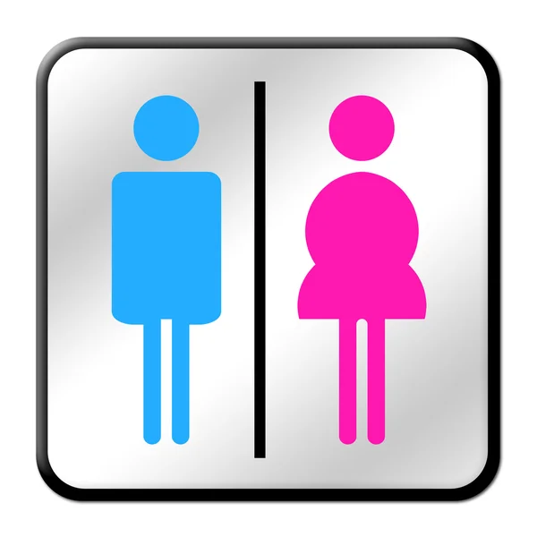 Gekleurde Man & vrouw toilet teken — Stockfoto