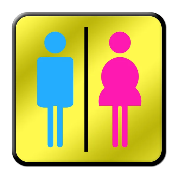 Gekleurde Man & vrouw toilet teken — Stockfoto