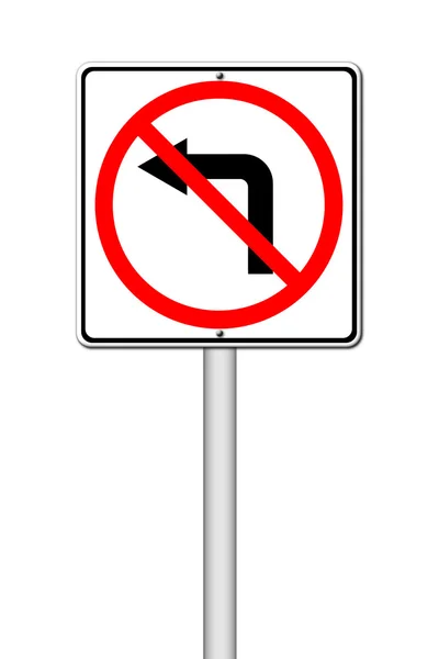 道路標識を左折しないでください。 — ストック写真