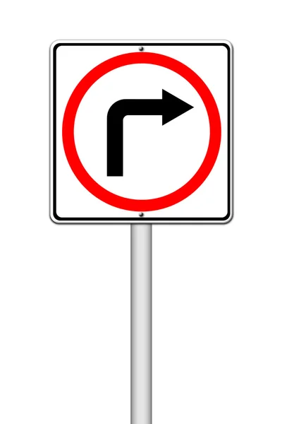 Traffic sign show the turn right — Stock Photo, Image