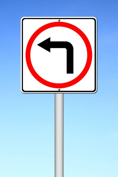 Left turn road sign — Stock Photo, Image