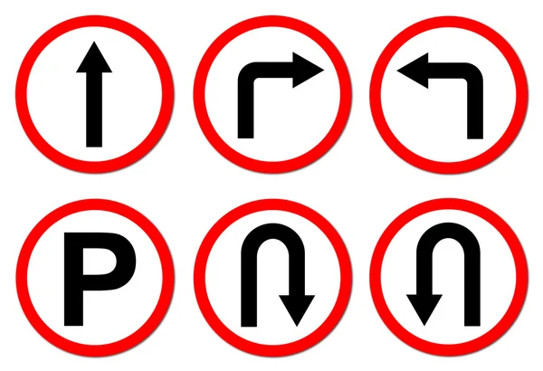 6 red circle traffic sign — Stock Photo, Image