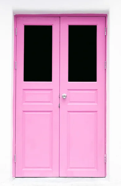 Rosa grekisk stil dörren — Stockfoto