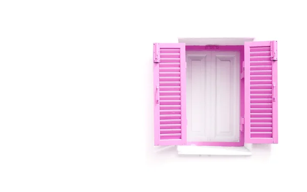 粉红色的希腊风格 windows — 图库照片