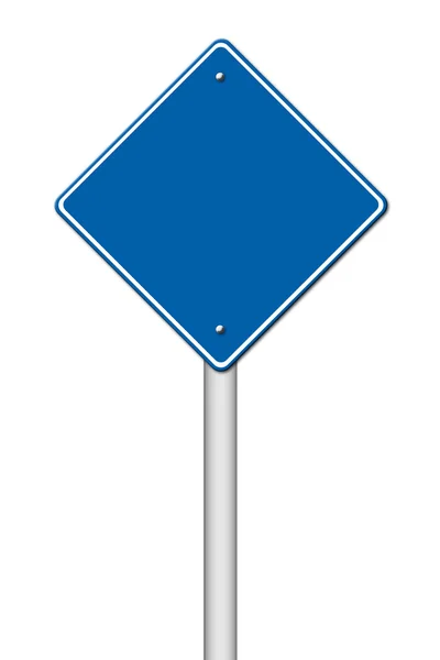 Blaues Blanko-Schild — Stockfoto