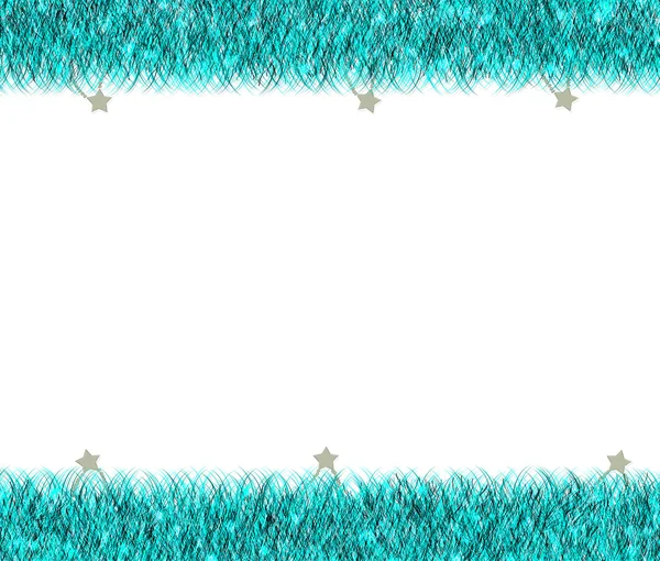 Christmas blue tinsel frame — Stock Photo, Image