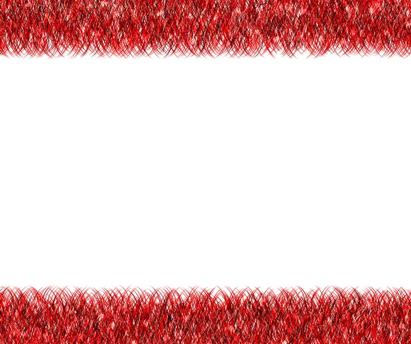 Christmas red tinsel frame — Stock Photo, Image