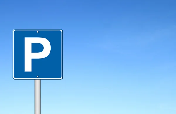 Parking traffic sign with blue sky Stock Picture