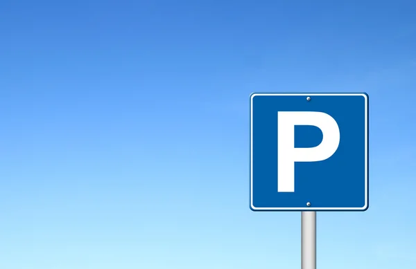 Parking traffic sign with blue sky Stock Photo