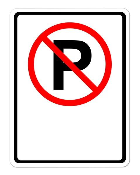 No hay señal de aparcamiento en blanco para texto — Foto de Stock