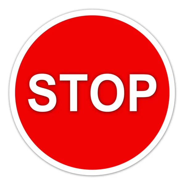 Stopbord op wit — Stockfoto