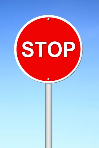 Stop sign with blue sky — Stock Photo, Image