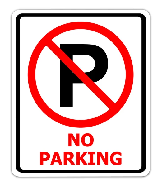 No parking sign on white — Stock Photo, Image