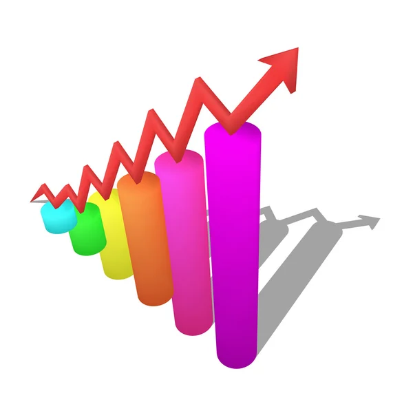 3D-staafdiagram — Stockfoto