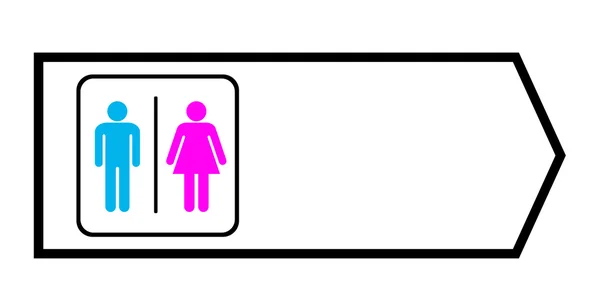 Toilet sign with arrow — Stock Photo, Image