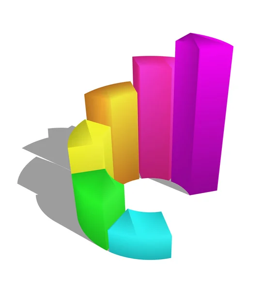 3d growth bar graph — Stock Photo, Image