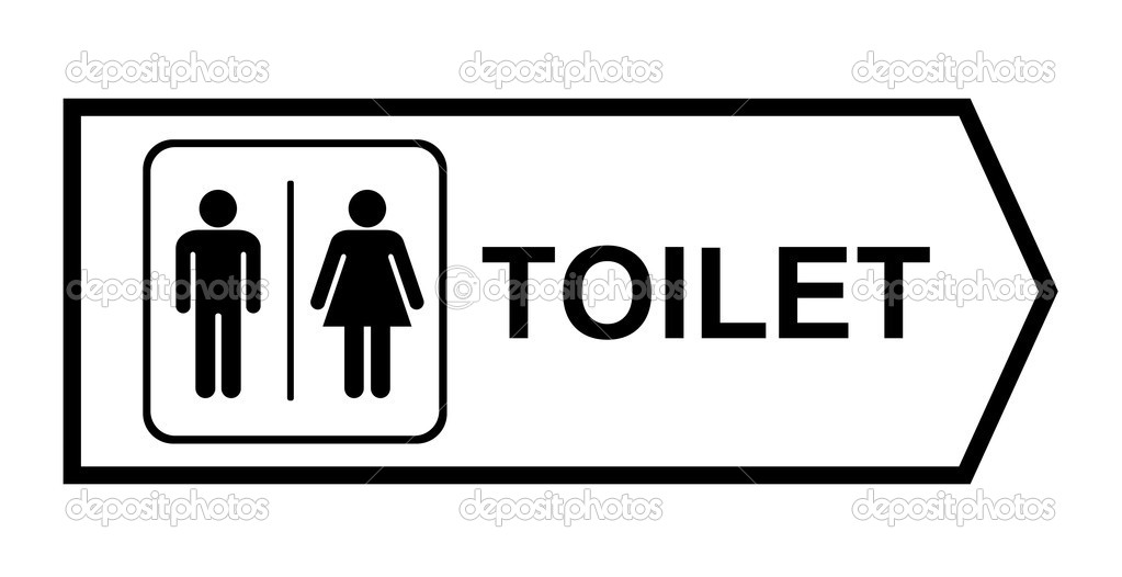 toilet sign on white