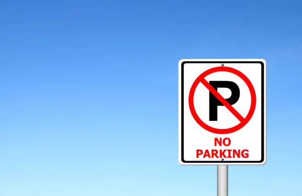 No parking sign with blue sky — Stock Photo, Image