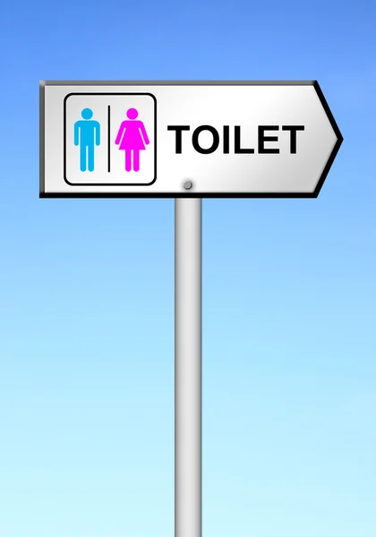 Туалет знак с голубым небом — стоковое фото