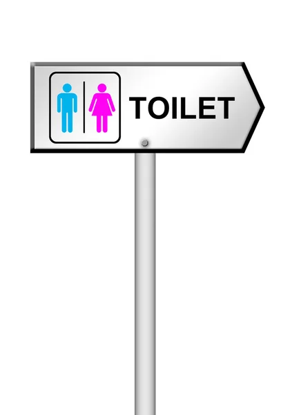 Toilet sign on white — Stock Photo, Image