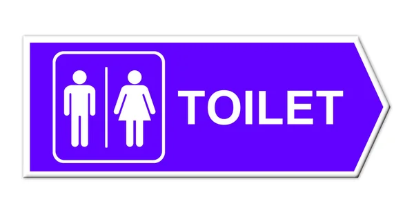 Tuvalet beyaz zemin üzerine işaret — Stok fotoğraf