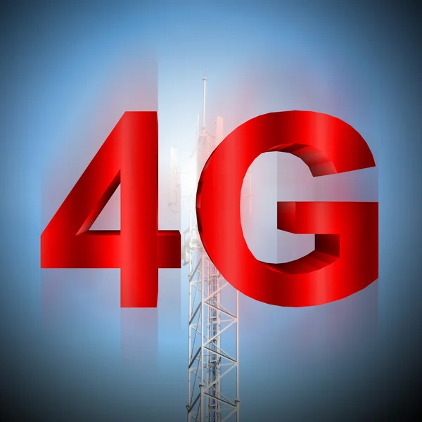 Символ 4G з мобільною телекомунікаційною вежею — стокове фото