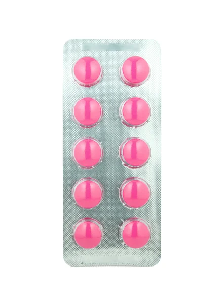 Růžové pilulky pack — Stock fotografie