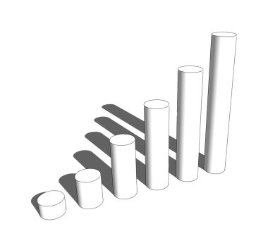 3D silindir çubuk grafiği