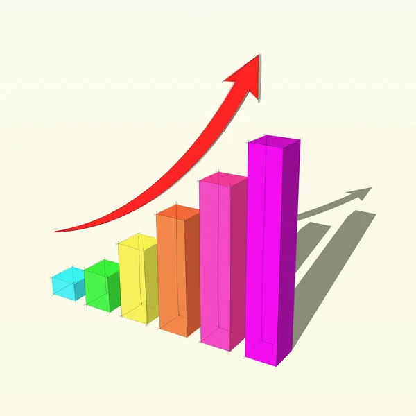 Sketch of a colorful bars graph — Stock Photo, Image