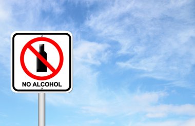 no alcohol sign with blue sky clipart