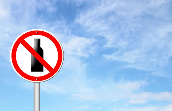 No alcohol sign with blue sky — Stock Photo, Image